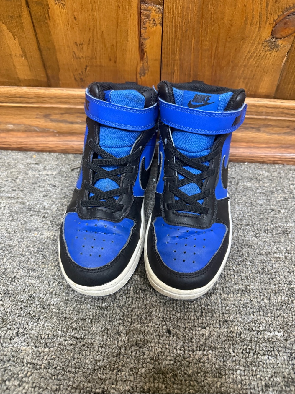 Nike Kids High-Top Sneakers - Royal Blue and Black